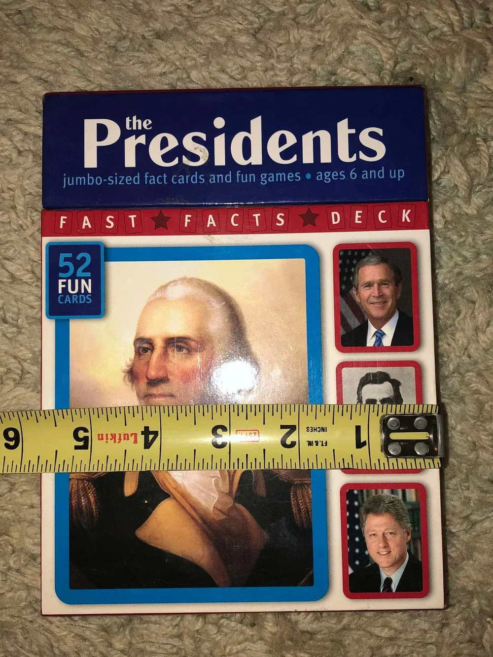 The Presidents Jumbo Fact Cards - Blue/Red
